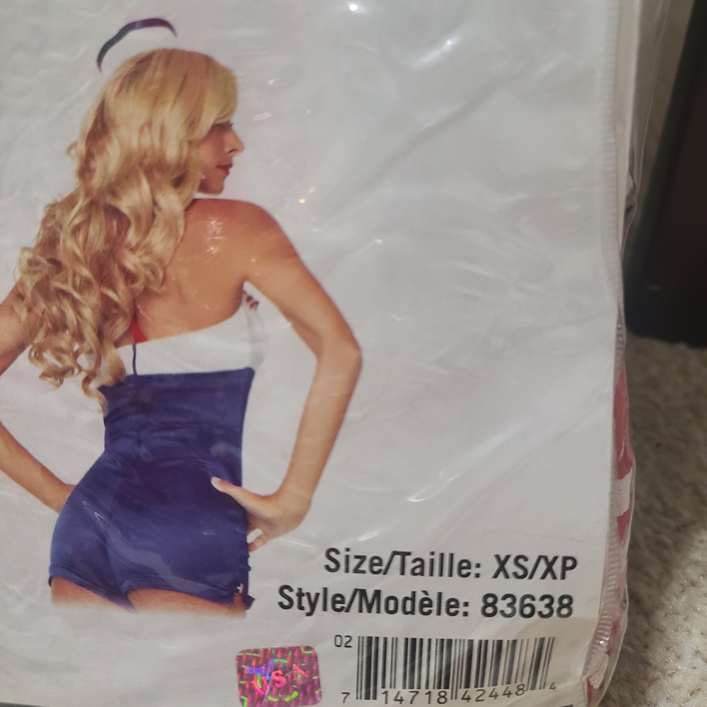 Leg Avenue Blue and White Sailor Romper - Picture 8 of 9